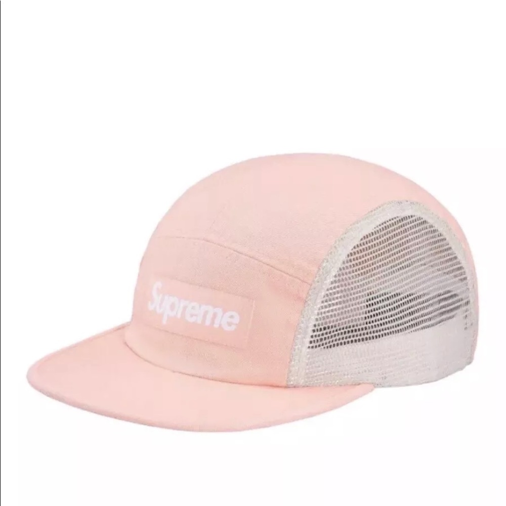 Supreme mesh side panel camp cap SS18 light peach